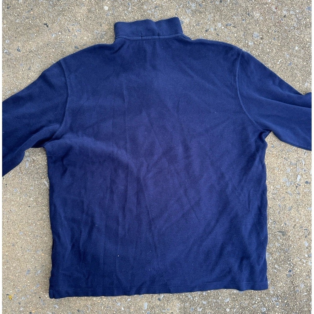 Polo‎ Ralph Lauren Mens Estate Rib Quarter Zip Pullover Navy Blue Large - Picture 4 of 8